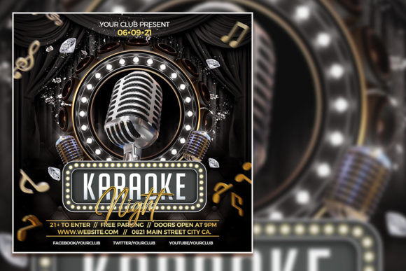 Dark Style Karaoke Social Media Post: A Bold and Versatile Design for Your Brand