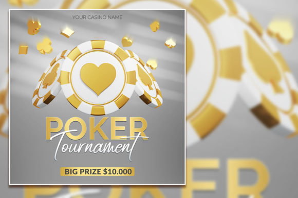 White Poker Tournament Social Media Post